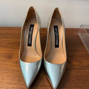 Sergio Rossi Metallic Silver Heels
